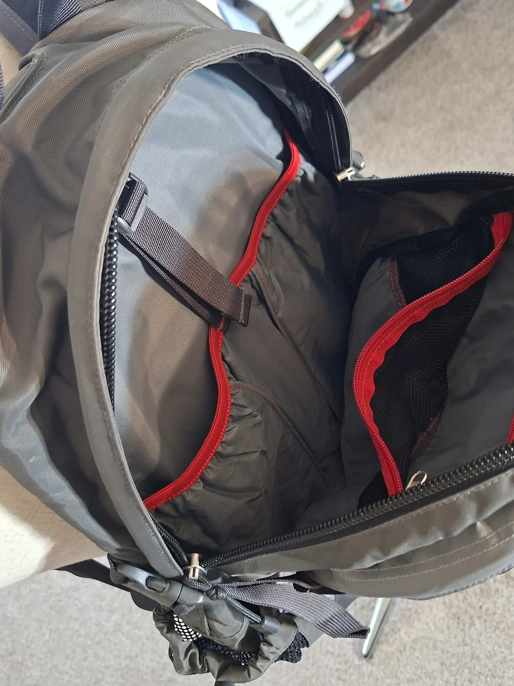 The North Face Men’s Gray and Orange Recon Backpack